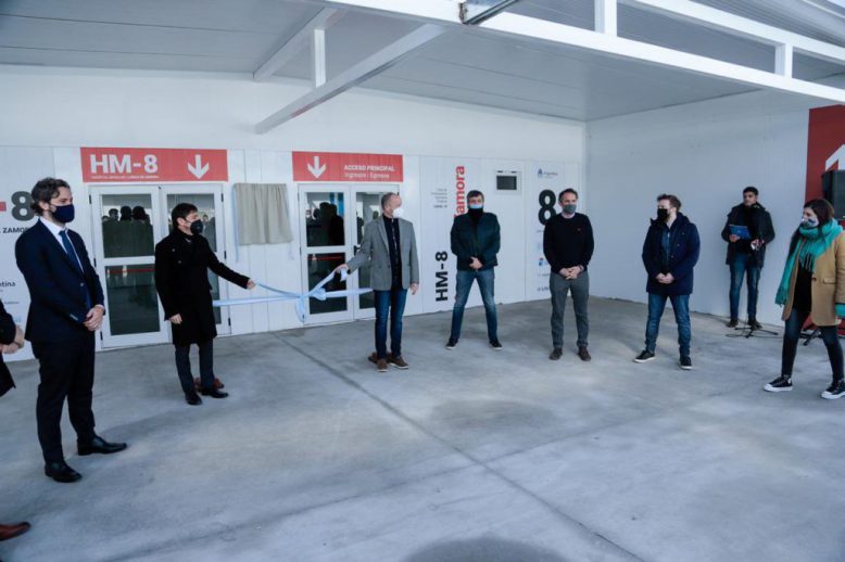 Insaurralde junto a Kicillof, Máximo Kirchner, Santiago Cafiero y inauguraron el Hospital Modular de Fiorito